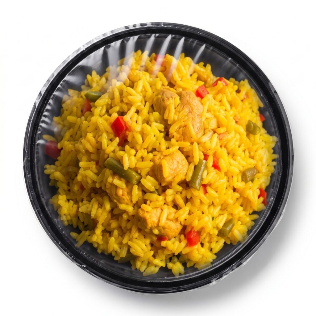 Arroz con pollo y verduras